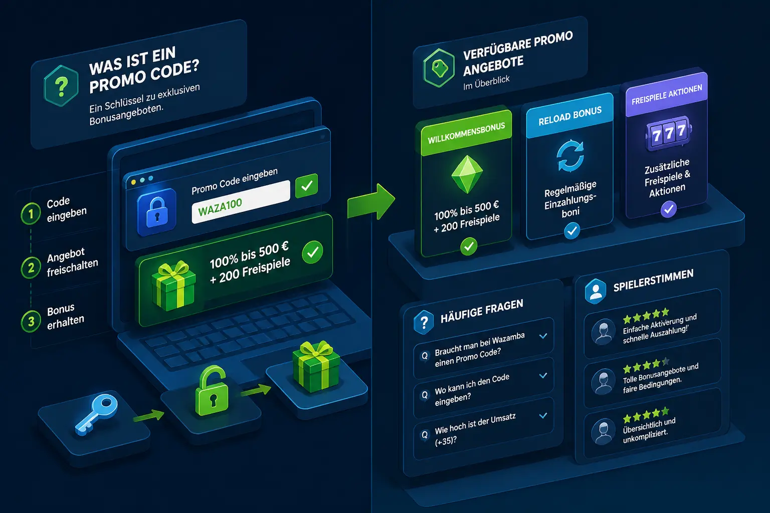 Wazamba Promo Code für Deutschland visual guide for Wazamba